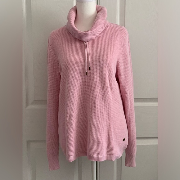 Lauren Ralph Lauren Sweaters - LAUREN by RALPH LAUREN cowl neck baby pink sweater, XL w/ brand new earrings